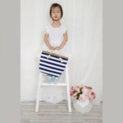 S18-3-4-HDG3912NV - KIDS STRIPED PRINT SUMMER TOTE BAG-NAVY/6PCS - Image 4