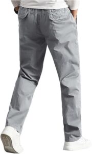 Mens Cargo Pants,Elastic Waist Sweatpants for Men Casual Long Trousers Light Jogger Pants - Image 6