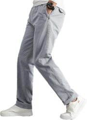 Mens Cargo Pants,Elastic Waist Sweatpants for Men Casual Long Trousers Light Jogger Pants - Image 5