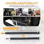 Vintage Motorcycle Front Fork Bag, Universal Motorcycle Handlebar Bag, Waterproof, Black, 1.5L, Universal Fit - Image 8