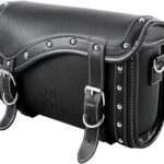 Vintage Motorcycle Front Fork Bag, Universal Motorcycle Handlebar Bag, Waterproof, Black, 1.5L, Universal Fit