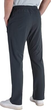 Mens Workout Athletic Pants Elastic-Waist Drawstring Pants for Sport Exercise Travel,Quick-Dry,Stretchy - Image 3