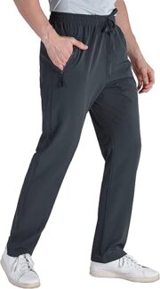 Mens Workout Athletic Pants Elastic-Waist Drawstring Pants for Sport Exercise Travel,Quick-Dry,Stretchy - Image 2