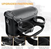 Vintage Motorcycle Front Fork Bag, Universal Motorcycle Handlebar Bag, Waterproof, Black, 1.5L, Universal Fit - Image 6