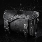 Vintage Motorcycle Front Fork Bag, Universal Motorcycle Handlebar Bag, Waterproof, Black, 1.5L, Universal Fit - Image 2