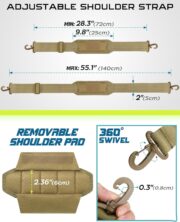 Shoulder Strap Pad for Tactical Pouch, Universal Bag Strap with Detachable Thick Pad Single Shoulder Straps Replacement - Image 5